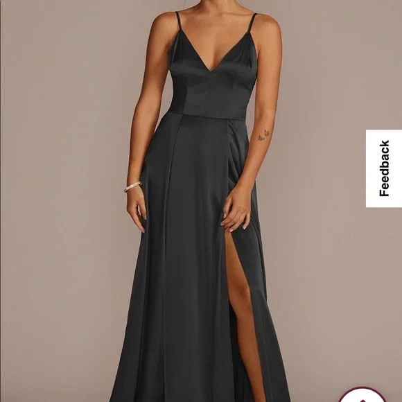 David's Bridal | Dresses | Davids Bridal Black Dress Sz Hemmed For 52 In 4  Heels But Still Long | Poshmark